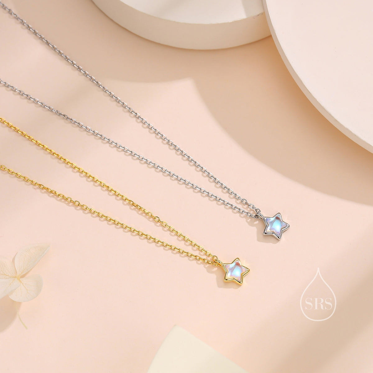 Moonstone Star Pendant Necklace