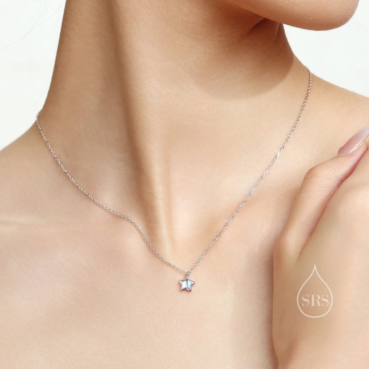 Moonstone Star Pendant Necklace