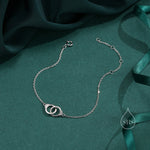 Sterling Silver Handcuff Bracelet in Sterling Silver, Silver or Gold, Interlinked Handcuff Bracelet, Friendship Necklace, Partner In Crime