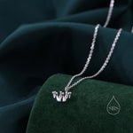 Tiny Crown Pendant Necklace in Sterling Silver, Silver or Gold, Little Crown Necklace
