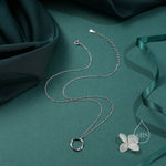 Mobius Circle Pendant Necklace in Sterling Silver, Silver or Gold, Delicate Mobius Strip Geometric Necklace
