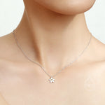Sterling Silver Tiny Little Daisy Flower Pendant Necklace, Flower Necklace, Daisy Necklace, Forget Me Not Flower Pendant Necklace