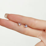 Moonstone Star Stud Earrings in Sterling Silver, Silver or Gold or Rose Gold, Delicate Star Earrings, Moonstone Earrings, Celestial Earrings