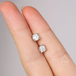 Sterling Silver Brilliant Cut Moissanite 16G Flat Back Labret Earrings