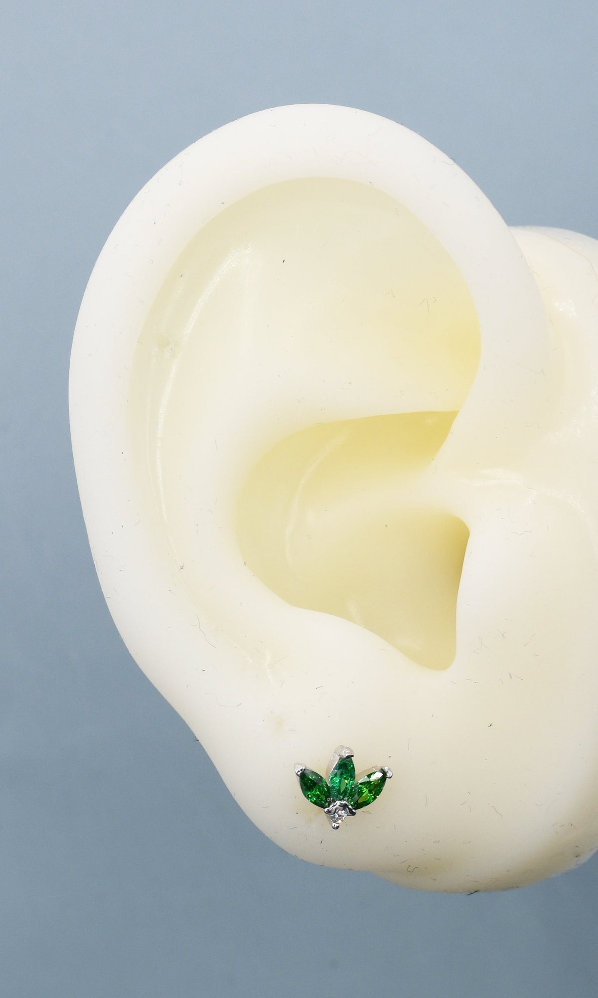 Sterling Silver Emerald Green CZ Marquise Cluster Stud Earrings, Gold or Silver, Marquise Fan Stud, CZ Crown Stud, Three Marquise Stud