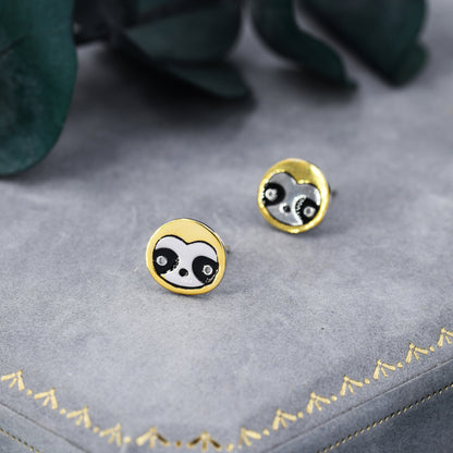 Sloth Stud Earrings in Sterling Silver,  Cute Fun Quirky Monkey Jewellery, Jewelry Gift for Her, Animal Lover, Nature Inspired L9