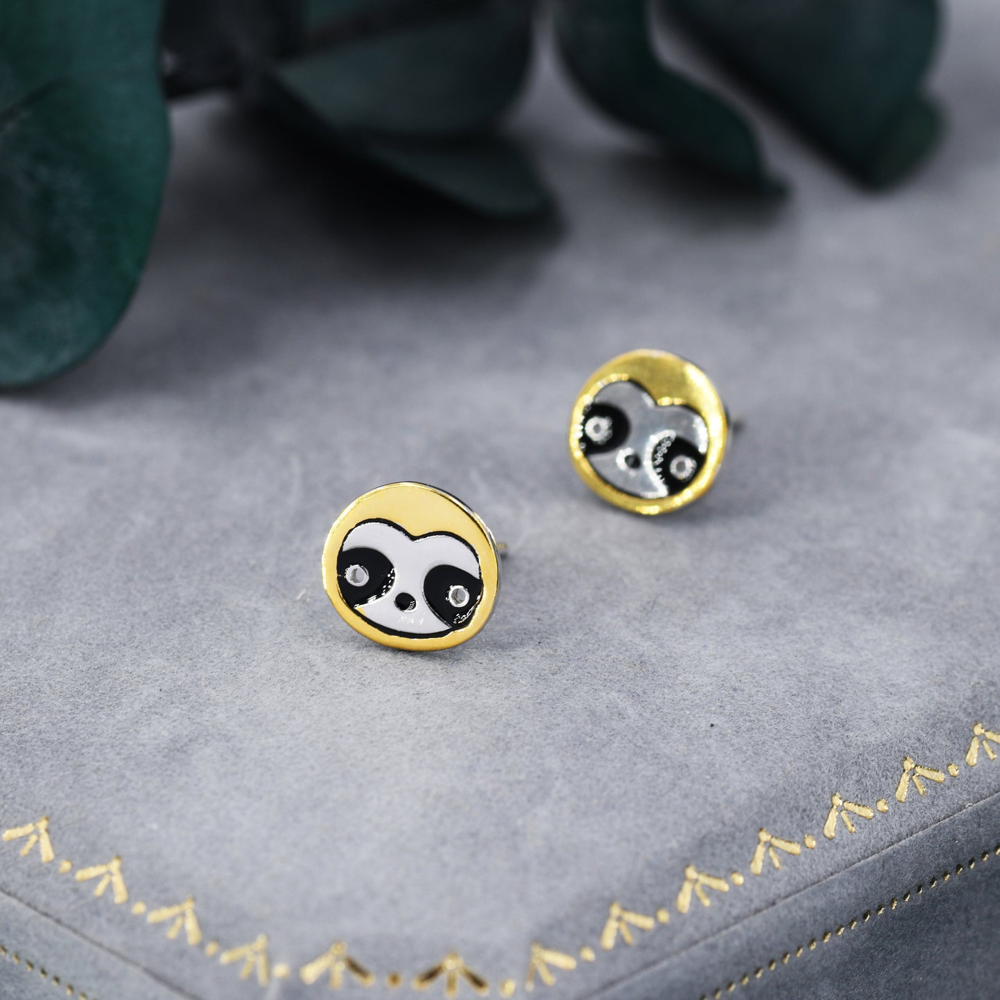 Sloth Stud Earrings in Sterling Silver, Cute Fun Quirky Monkey Jewellery, Jewelry Gift for Her, Animal Lover, Nature Inspired