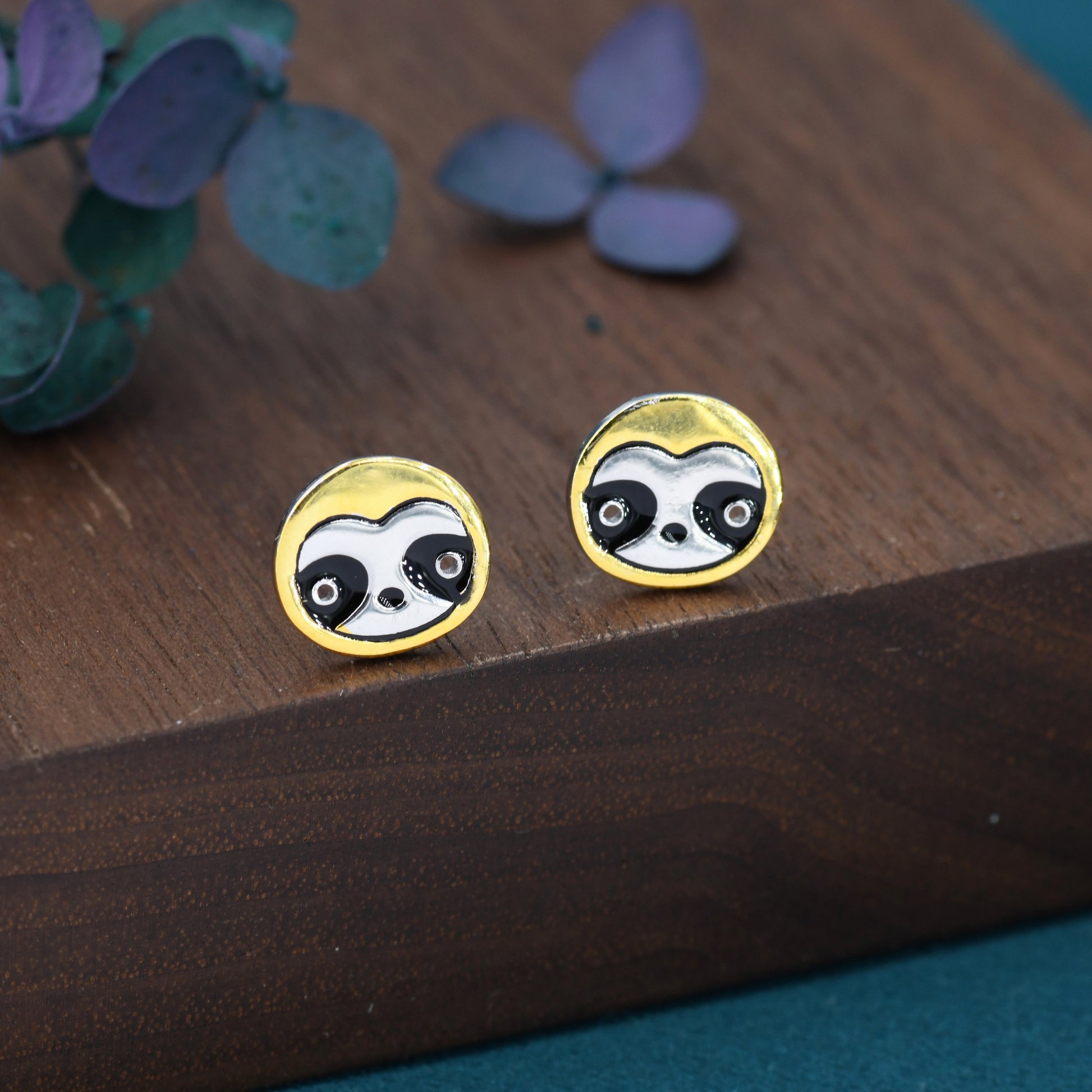 Sloth Stud Earrings in Sterling Silver, Cute Fun Quirky Monkey Jewellery, Jewelry Gift for Her, Animal Lover, Nature Inspired