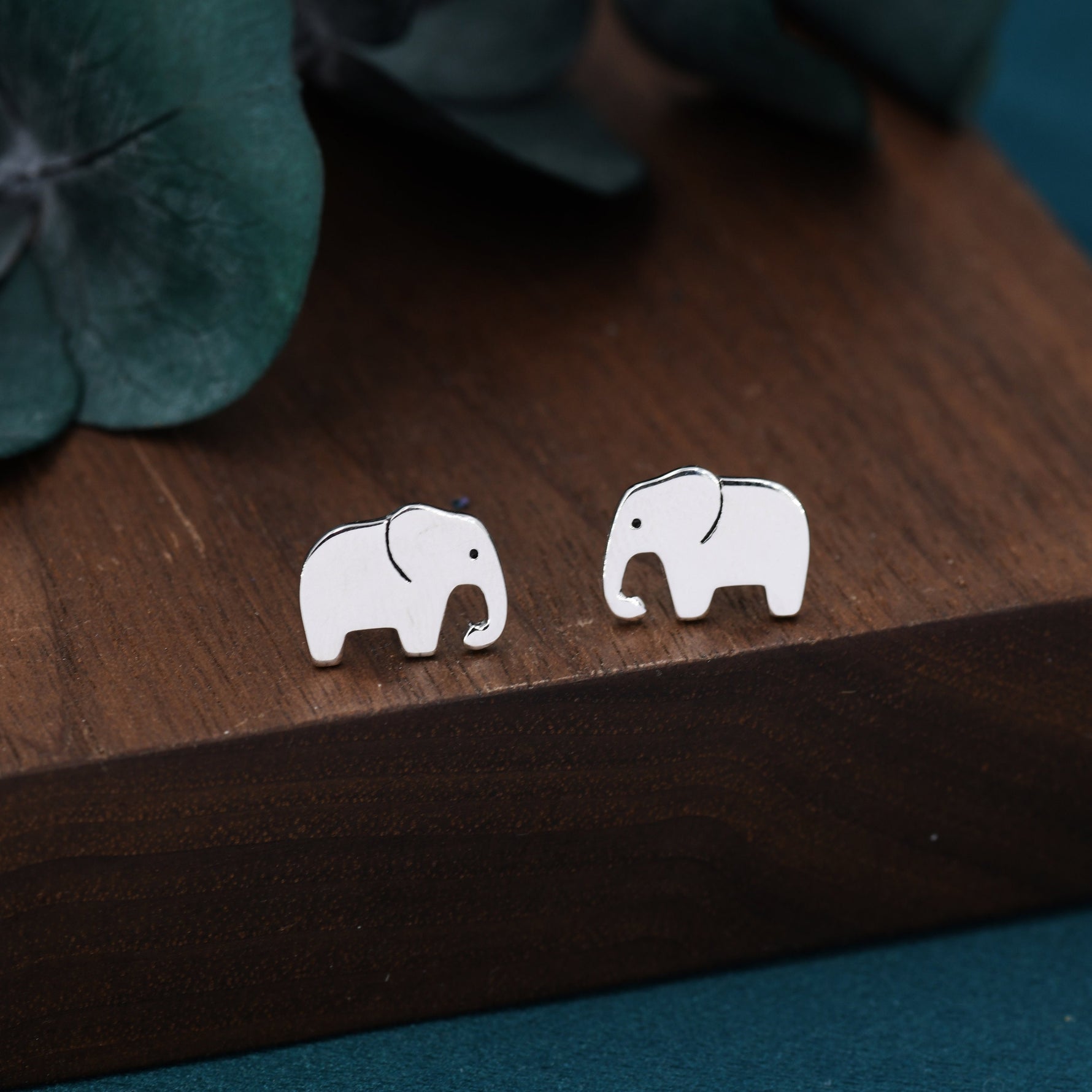 Elephant Stud Earrings in Sterling Silver, Cute Fun Quirky Animal Jewellery, Jewelry Gift for Her, Animal Lover, Safari Nature Inspired