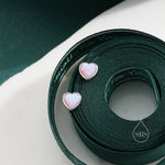 Pink Opal Heart Stud Earrings in Sterling Silver, Opal Heart Earrings, Silver or Gold, Heart Earrings, Fire Opal Earrings