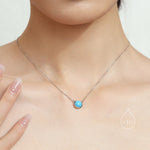 Sterling Silver Genuine Tiger's Eye Dainty Coin Pendant Necklace - Delicate Tiger Eye Stone Coin Necklace
