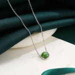 Jasper Jade Coin Pendant Necklace