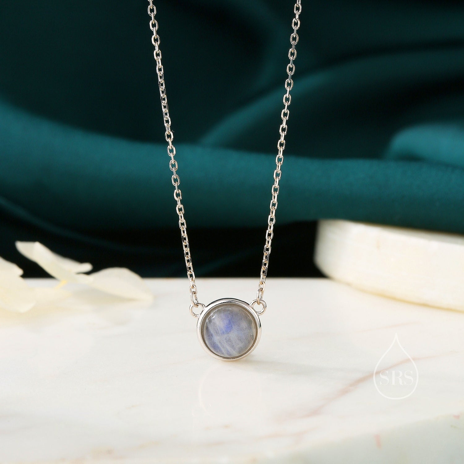 Labradorite Coin Necklace