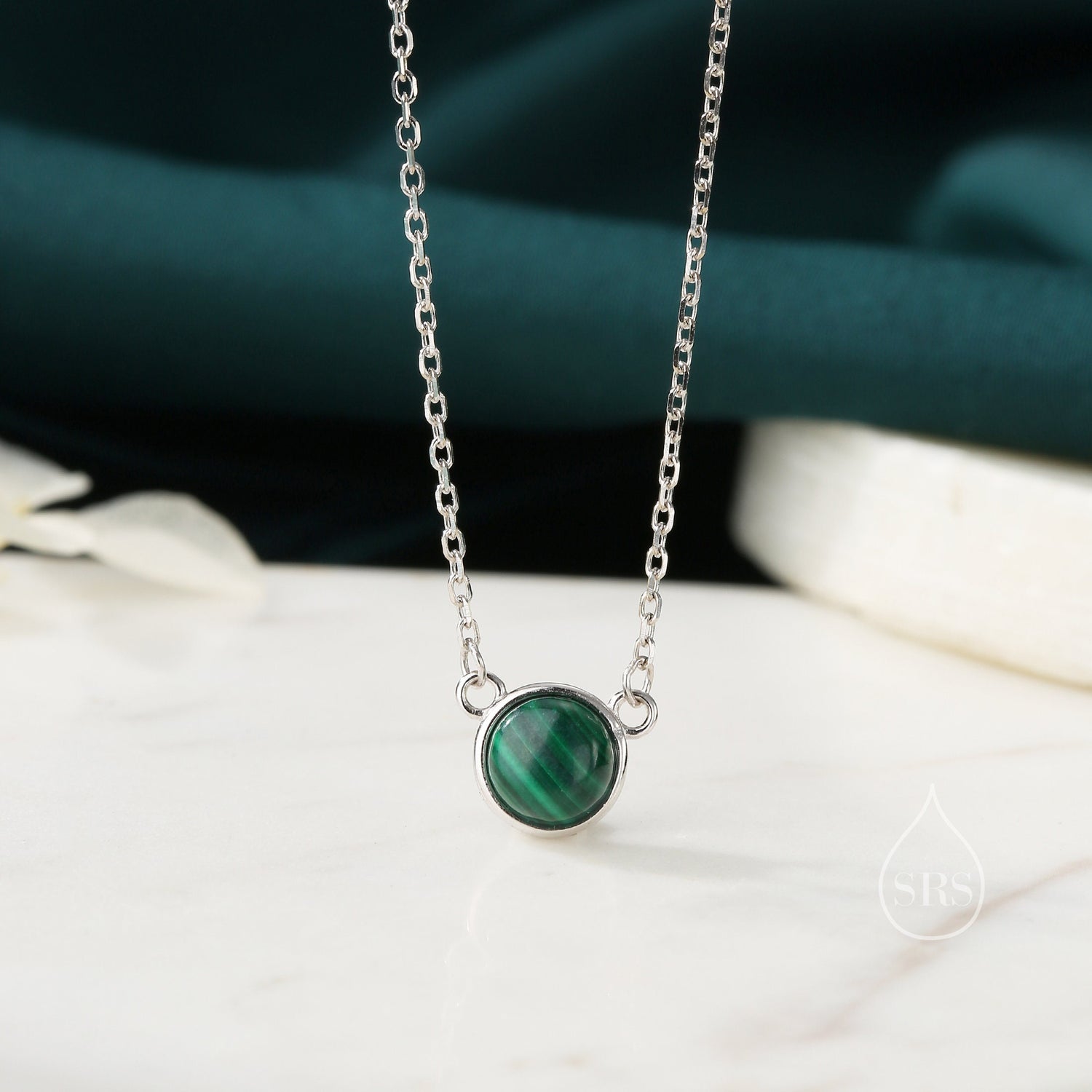 Malachite Coin Pendant Necklace