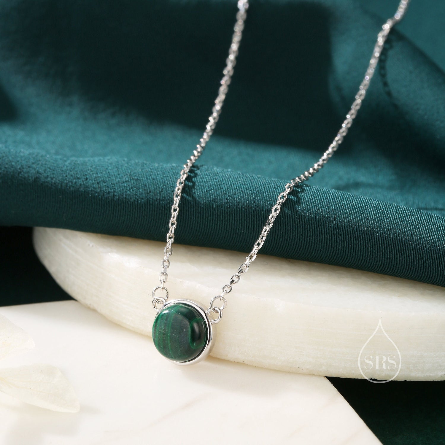 Malachite Coin Pendant Necklace