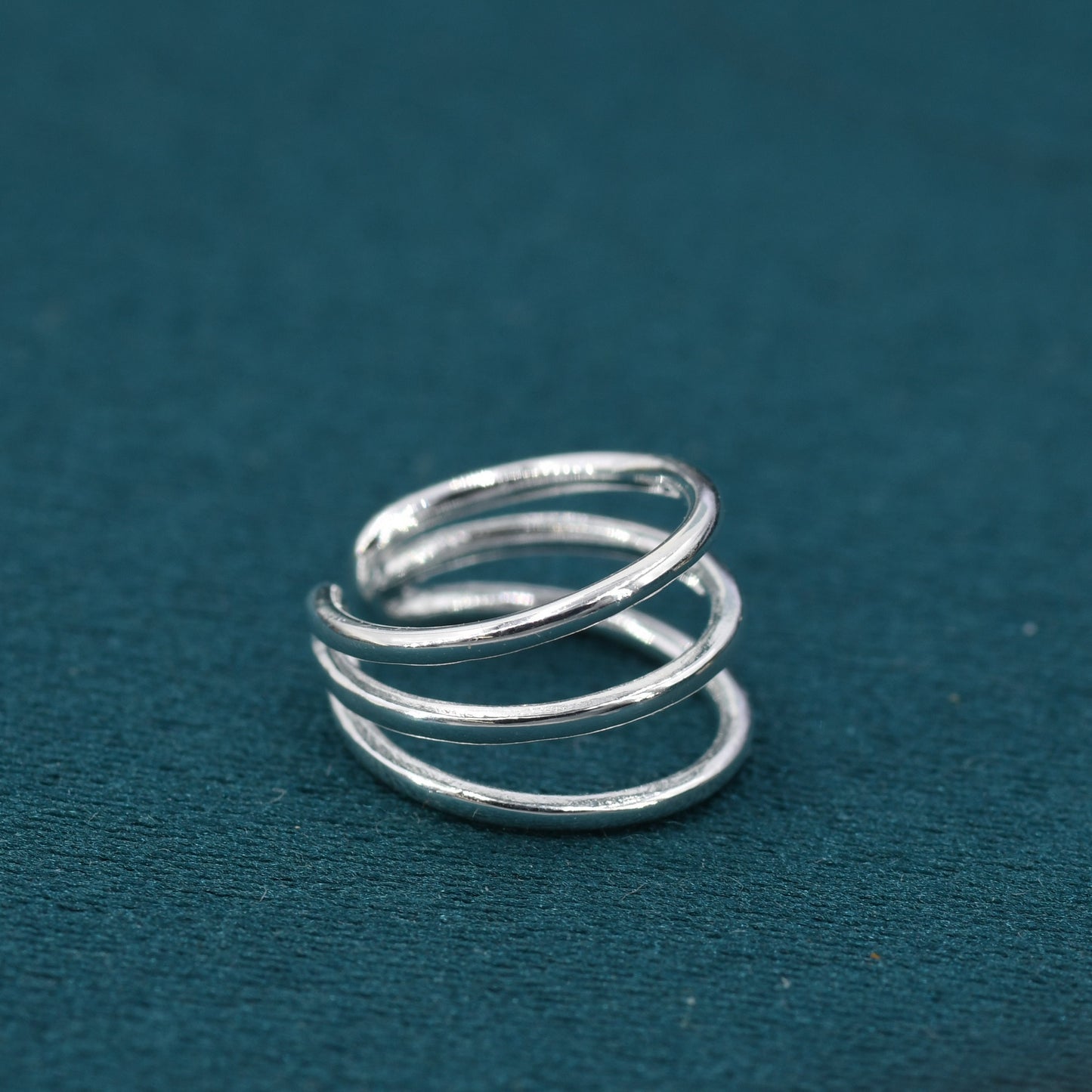 Minimalist Sterling Silver Ear Cuff, No Piercing Ear Cuff, Piercing Free Triple Bar Ear Cuff, Three Bar Cuff,Simple and Minimalist