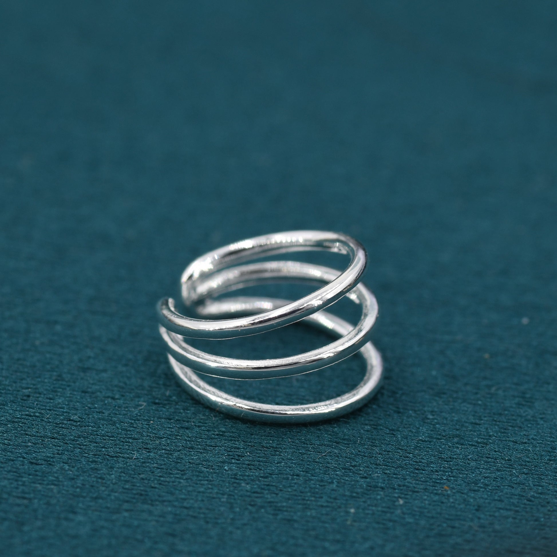 Minimalist Sterling Silver Ear Cuff, No Piercing Ear Cuff, Piercing Free Triple Bar Ear Cuff, Three Bar Cuff,Simple and Minimalist