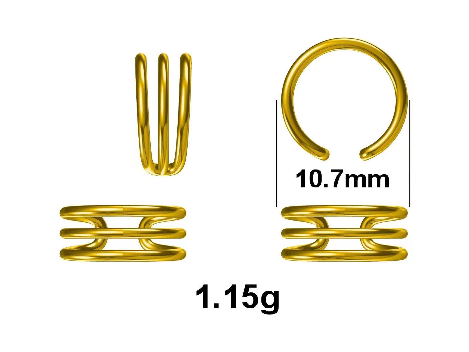 Minimalist Sterling Silver Ear Cuff, No Piercing Ear Cuff, Piercing Free Triple Bar Ear Cuff, Three Bar Cuff,Simple and Minimalist