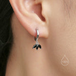 CZ Marquise Crown Huggie Hoop Earrings in Sterling Silver, Silver or Gold, Geometric Hoop Earrings, Clear CZ