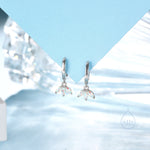 Aurora AB CZ Marquise Crown Huggie Hoop Earrings in Sterling Silver, Silver or Gold, Geometric Hoop Earrings, Colour Changing