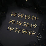Zodiac Huggie Hoop Earrings Sterling Silver, Silver or Gold or Rose Gold, Horoscope Hoop Earrings, Zodiac Earrings