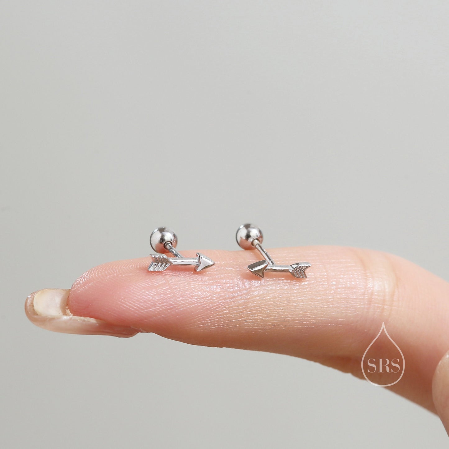 Tiny Arrow Screw Back Earrings in Sterling Silver, Silver, Gold or Rose Gold, Arrow Screw Back Earrings, Arrow Barbell Earrings