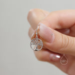 Tree Drop Hook Earrings in Sterling Silver, Silver or Gold or Rose Gold, Sterling Silver Tree of Life Earrings