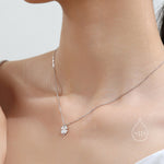 Tiny Four Leaf Clover Pendant Necklace in Sterling Silver, Silver or Gold, Irish Jewellery