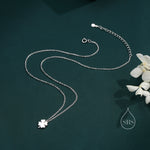 Tiny Four Leaf Clover Pendant Necklace in Sterling Silver, Silver or Gold, Irish Jewellery