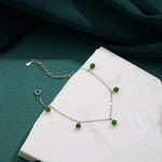 Green Onyx Dangle Station Bracelet
