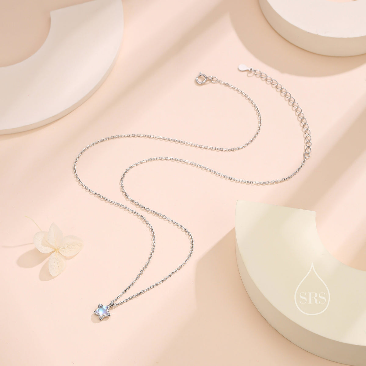 Moonstone Star Pendant Necklace