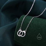 Handcuff Pendant Necklace in Sterling Silver, Silver or Gold, Interlinking Handcuff Necklace, Friendship Necklace