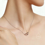 Handcuff Pendant Necklace in Sterling Silver, Silver or Gold, Interlinking Handcuff Necklace, Friendship Necklace