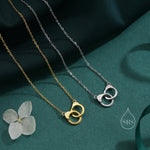 Handcuff Pendant Necklace in Sterling Silver, Silver or Gold, Interlinking Handcuff Necklace, Friendship Necklace