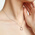Mobius Circle Pendant Necklace in Sterling Silver, Silver or Gold, Delicate Mobius Strip Geometric Necklace