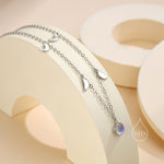 Moon Phase Charm Necklace in Sterling Silver with Moonstone, Crescent Moon Necklace, Moon Pendant, New Moon Necklace