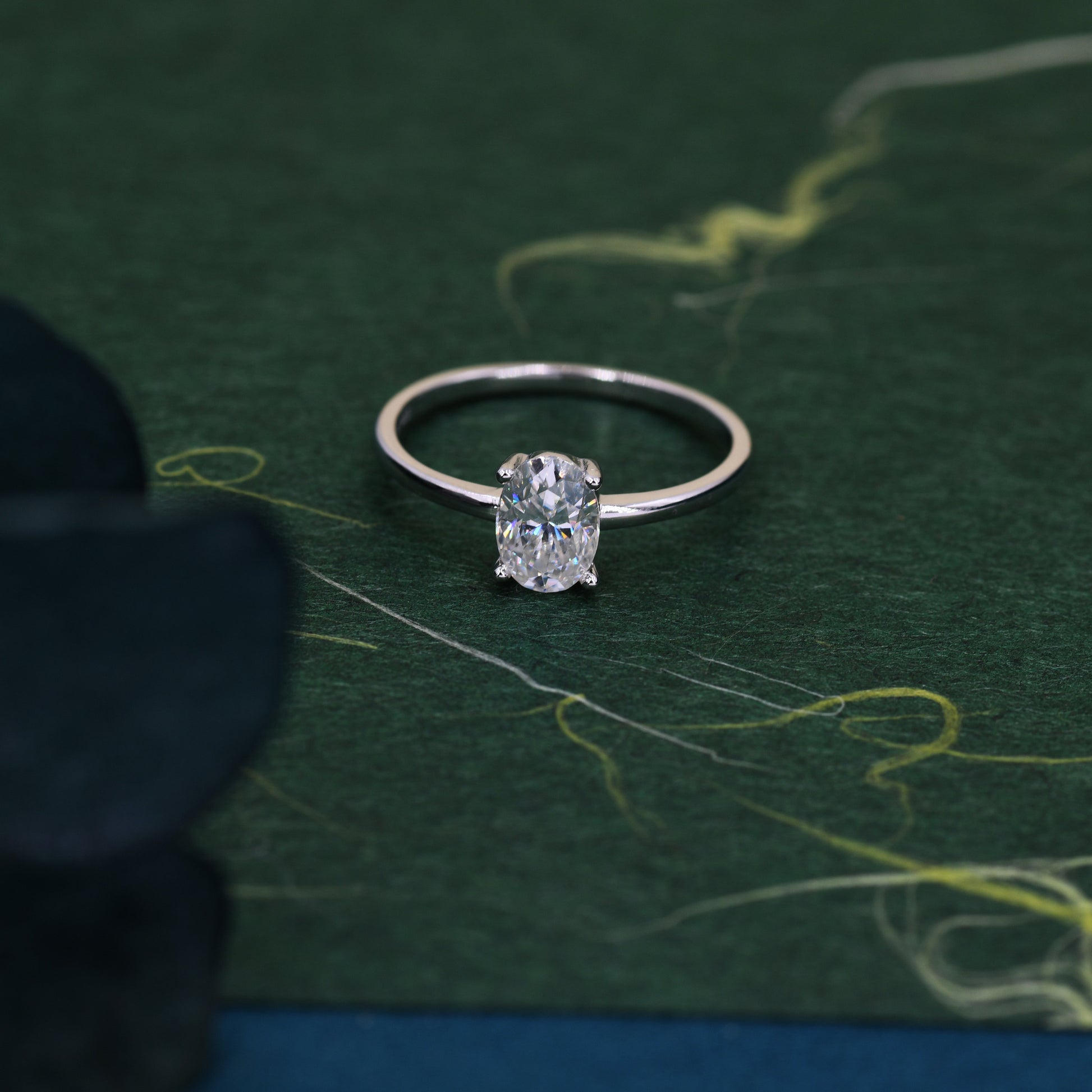1 Carat Oval Moissanite Diamond Classic Single Stone Engagement Ring in Sterling Silver, Genuine Moissanite Oval Ring, US 5-8