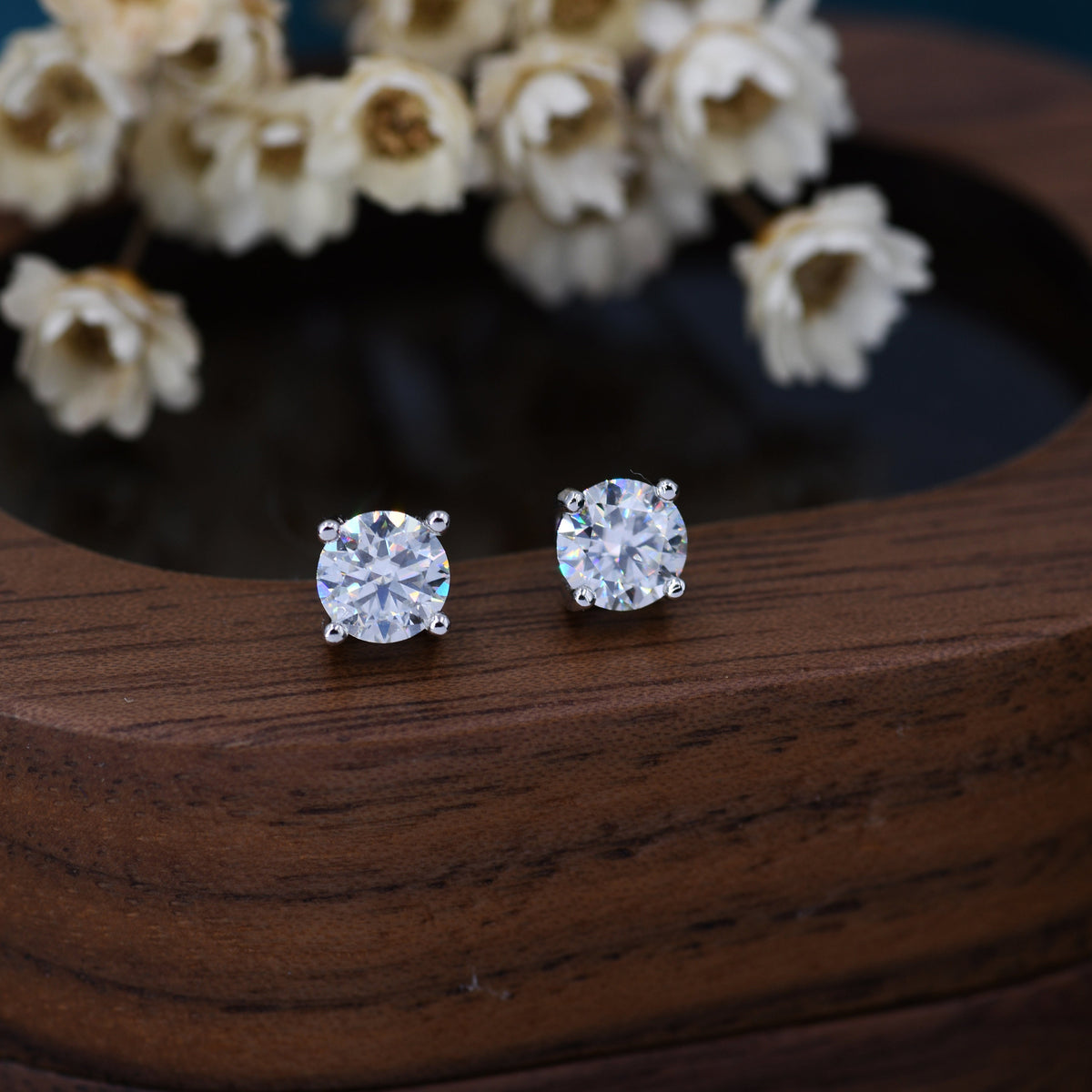 Brilliant Cut Moissanite Stud Earrings