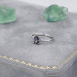 1 Carat Mystic Black CZ Oval Cut Gemstone Ring
