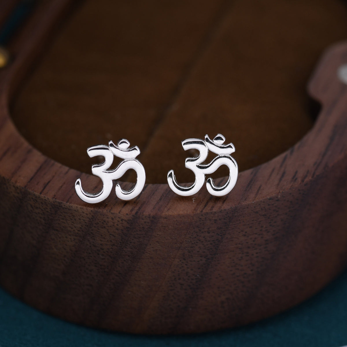 Om Stud Earrings in Sterling Silver, Silver or Gold, Buddhist Earrings, Meditation Earrings, Yoga Earrings