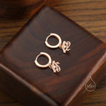 Eye of Horus Huggie Hoop Earrings in Sterling Silver, Silver or Gold or Rose Gold, Ancient Egypt Inspired Earrings, Egyptian Eye Earrings