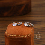 Oval Moonstone Huggie Hoop Earrings in Sterling Silver, Silver or Gold, Tiny Moonstone Hoops, Moonstone Hoops, Simulated Moonstone Hoops