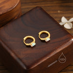 Oval White Opal Huggie Hoop Earrings in Sterling Silver, Silver or Gold, Opal Lever Hoops, Opal Hoops, Simulated Opal Hoops