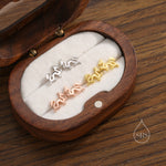 Tiny Japanese Dragon Stud Earrings in Sterling Silver, Silver or Gold or Rose Gold, Sterling Silver Dragon Earrings