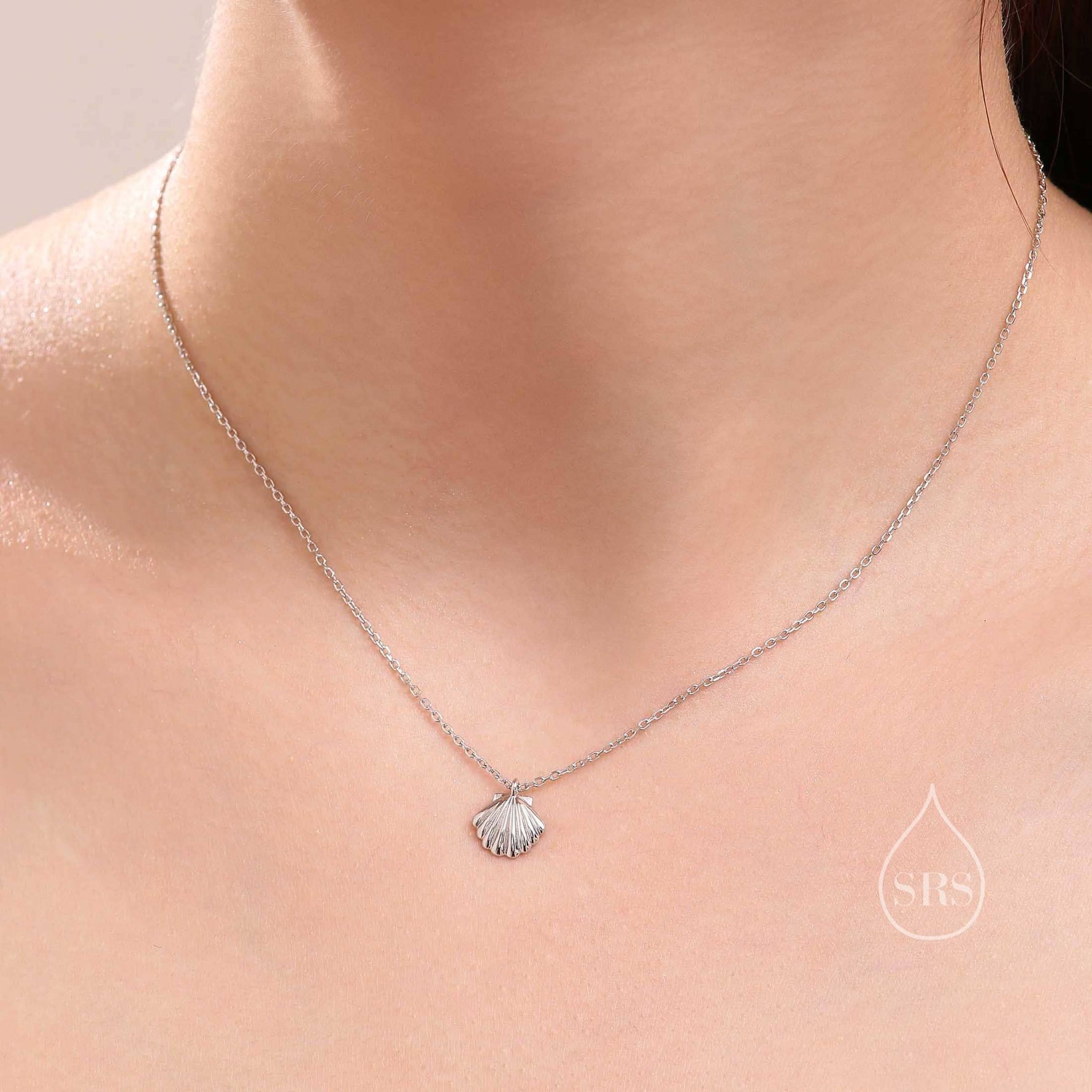 Seashell Pendant Necklace in Sterling Silver, Silver or Gold or Rose Gold, Ocean Necklace, Shell Necklace, Sea Shell Necklace