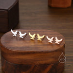 Flying Eagle Stud Earrings in Sterling Silver, Silver or Gold or Rose Gold, Sterling Silver Bird of Prey Earrings, Bird Earrings