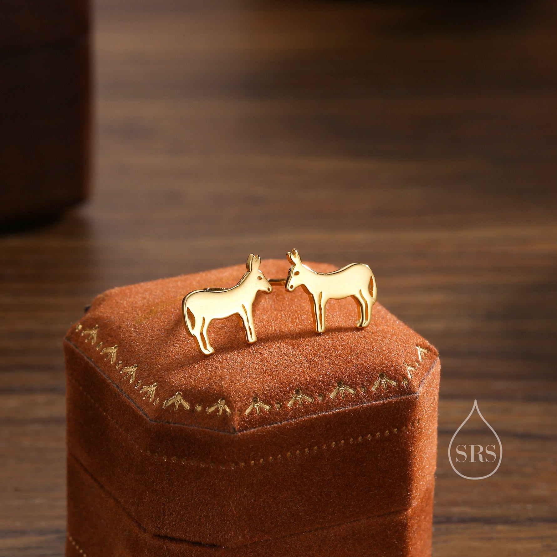 Donkey Stud Earrings in Sterling Silver, Silver or Gold or Rose Gold, Sterling Silver Donkey Earrings, Farm Earrings