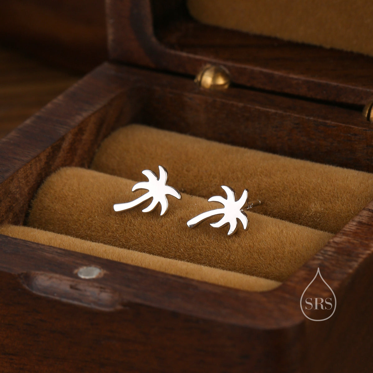 Sale! Sterling Silver Tiny Palm Tree Stud Earrings Earrings, Silver or Gold or Rose Gold, Palm Tree Earrings in Sterling Silver, Coconut Tree