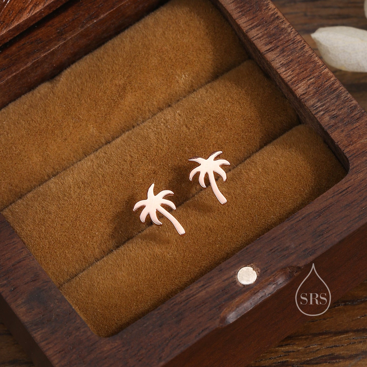 Sterling Silver Tiny Palm Tree Stud Earrings Earrings, Silver or Gold or Rose Gold, Palm Tree Earrings in Sterling Silver, Coconut Tree