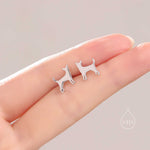 Tiny Chihuahua Dog Stud Earrings in Sterling Silver, Silver or Gold or Rose Gold, Sterling Silver Chihuahua Dog Earrings, Pet Earrings